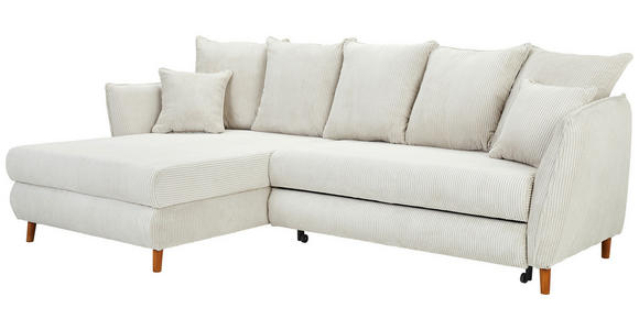 ECKSOFA Naturfarben Cord  - Eichefarben/Naturfarben, MODERN, Holz/Textil (284/162cm) - Carryhome