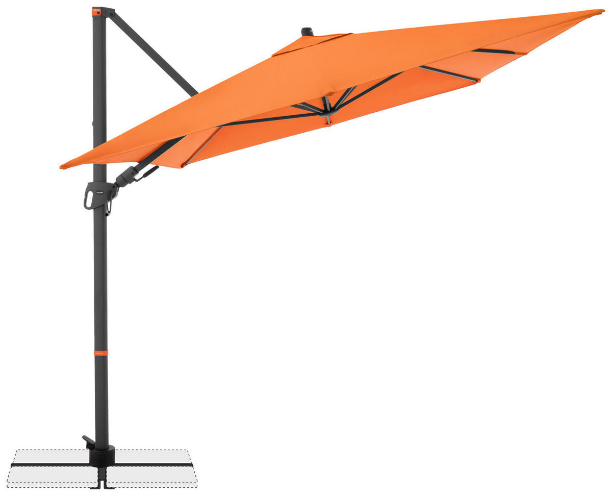 ZÁVESNÝ SLNEČNÍK 320/240 cm - oranžová/antracitová, Basics, kov/textil (320/240cm) - Doppler