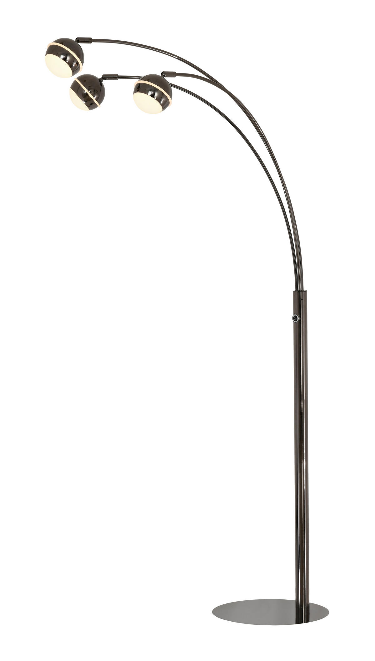 LED-STEHLEUCHTE Luberon 88/164,5/78 cm  - Schwarzchrom, Design, Kunststoff/Metall (88/164,5/78cm)