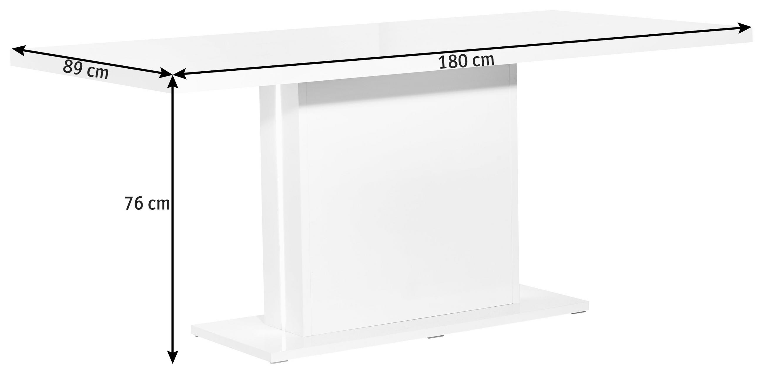 TRPEZARIJSKI STO  bela   - bela, Dizajnerski, pločasti materijal (180/89/76cm) - Carryhome