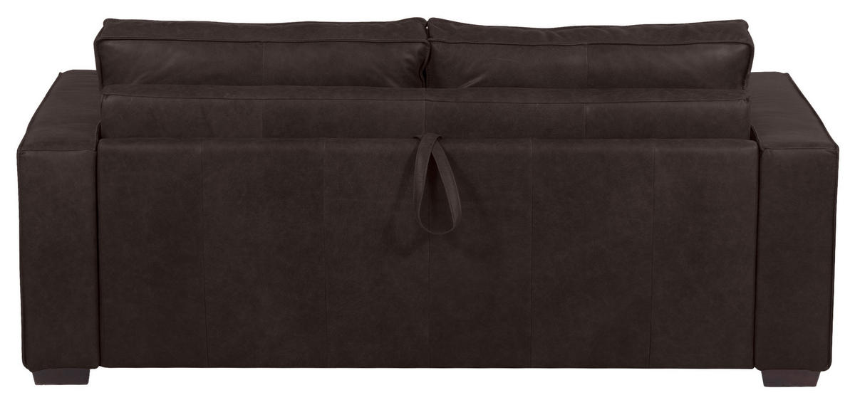 SCHLAFSOFA in Leder Dunkelbraun  - Dunkelbraun, Design, Leder/Holz (203/85/99cm) - MID.YOU