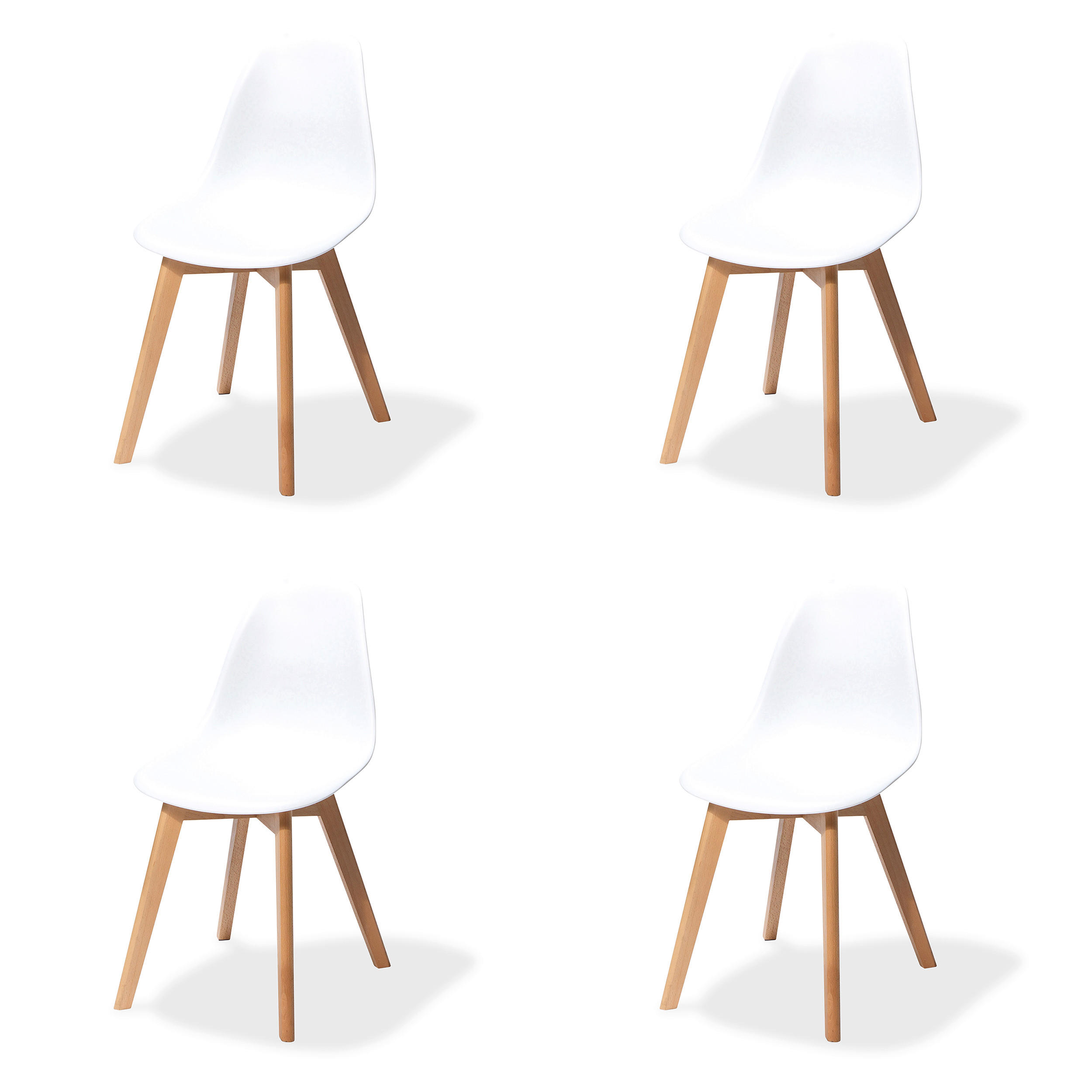 STUHL-SET 4 Stück stapelbar, UV-beständig   - Weiß, MODERN, Holz/Metall (47/83/53cm) - MID.YOU