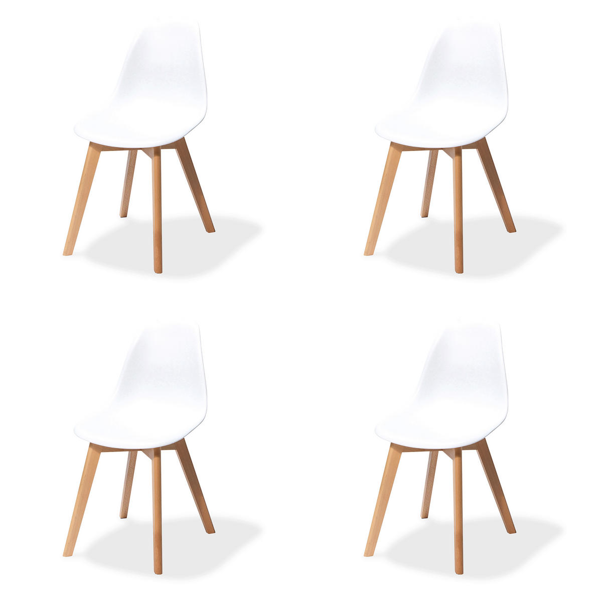 STUHL-SET 4 Stück stapelbar, UV-beständig   - Weiß, MODERN, Holz/Metall (47/83/53cm) - MID.YOU