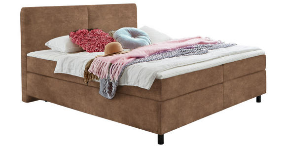 BOXSPRINGBETT 160/200 cm  in Braun  - Schwarz/Braun, KONVENTIONELL, Kunststoff/Textil (160/200cm) - Hom`in