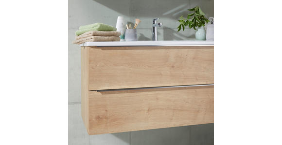 BADEZIMMER in 105 cm - Eichefarben/Weiß, KONVENTIONELL, Keramik/Holzwerkstoff (105cm) - Novel