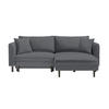 ECKSOFA in Velours Dunkelgrau  235/165 cm  - Dunkelgrau/Schwarz, Design, Holz/Textil (235/165cm) - Ti'me