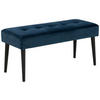 HOCKERBANK 95/45/38 cm Samt Schwarz, Dunkelblau  - Schwarz/Dunkelblau, Trend, Textil/Metall (95/45/38cm) - Livetastic
