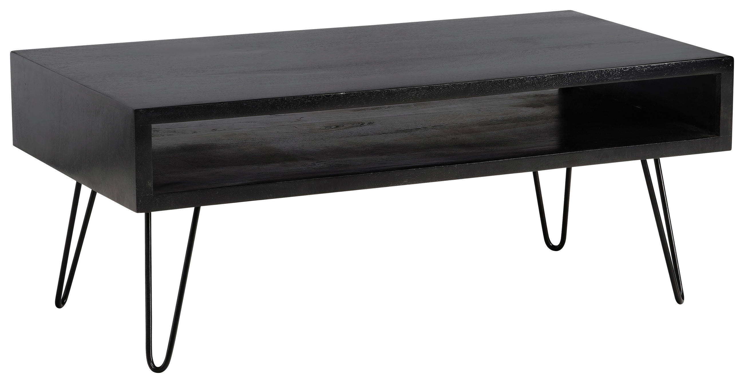 COUCHTISCH in Holz 100/50/40 cm  - Schwarz, Design, Holz/Metall (100/50/40cm) - MID.YOU