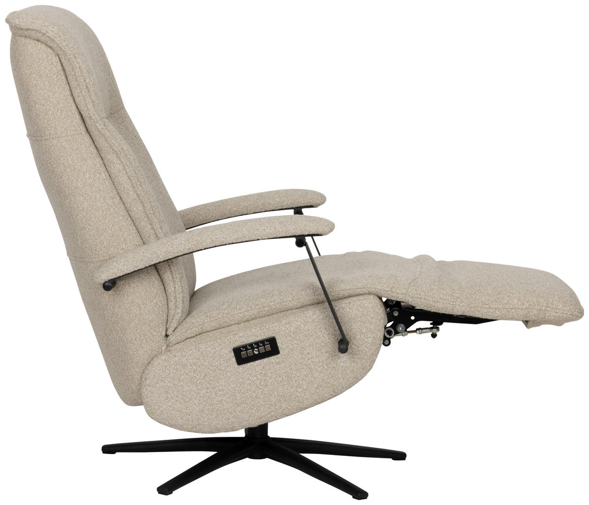 RELAXSESSEL Webstoff    - Schwarz/Naturfarben, Design, Holz/Textil (67/114/84cm) - Livetastic