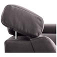 ECKSOFA in Samt Grau  - Chromfarben/Grau, KONVENTIONELL, Textil/Metall (206/271cm) - Carryhome