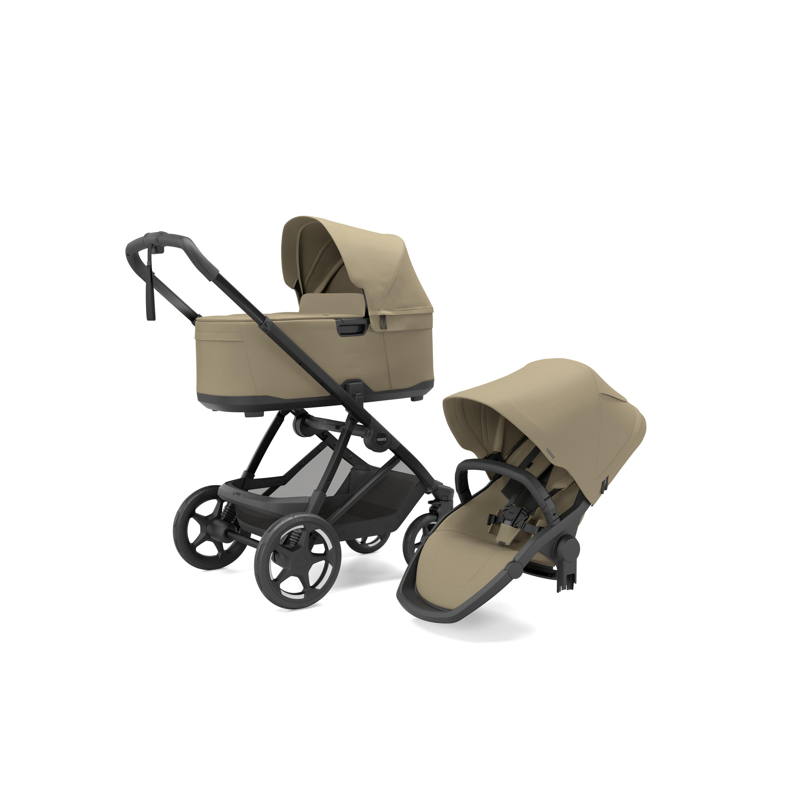 KOMBIKINDERWAGEN Charm 2in1  - Khaki/Schwarz, Design, Kunststoff/Metall (91/61/59null) - Thule