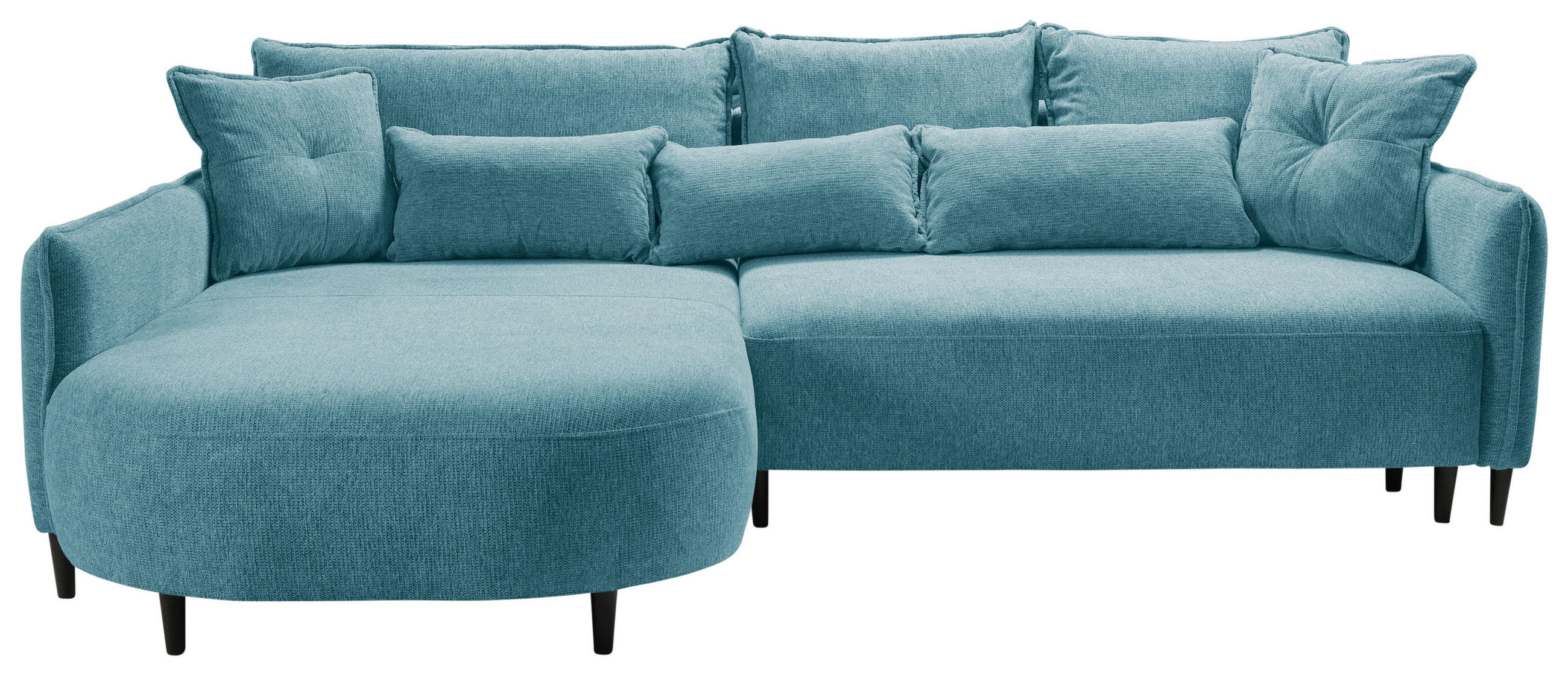 ECKSOFA  in Chenille Blau  200/285 cm  - Blau/Schwarz, MODERN, Textil/Metall (200/285cm) - Carryhome