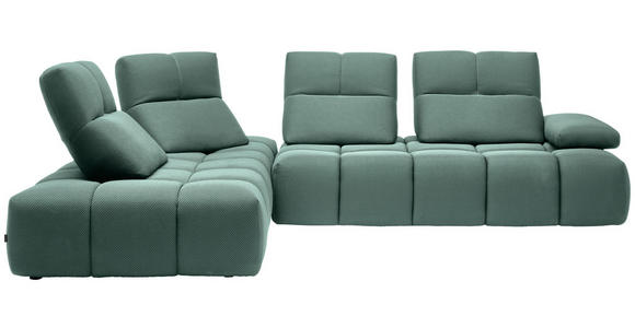 ECKSOFA in Struktur Hellblau 233/313 cm - Schwarz/Hellblau, Design, Kunststoff/Textil (233/313cm) - Emilio Belluti