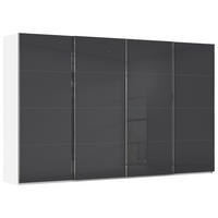 SCHWEBETÜRENSCHRANK 361/223/68 cm 4-türig Schwarz, Weiß  - Chromfarben/Schwarz, Design, Glas/Holzwerkstoff (361/223/68cm) - Novel