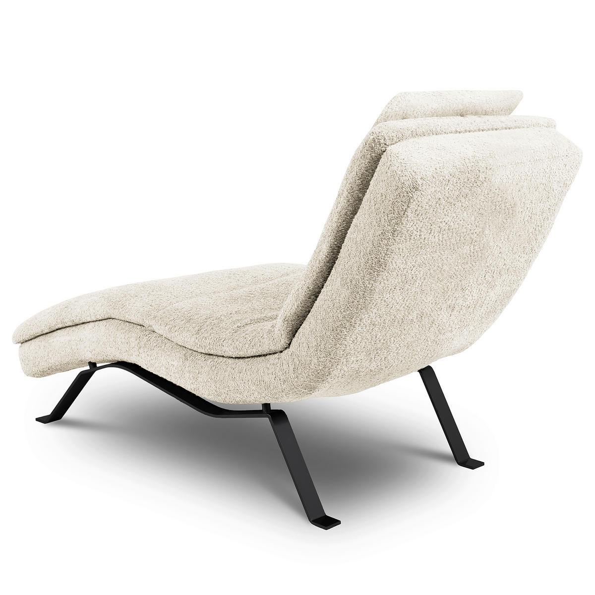 RELAXLIEGE Echtleder Weiß  - Schwarz/Weiß, Design, Leder/Metall (65/95/171cm) - Celina Home