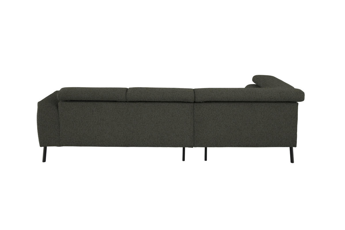 ECKSOFA in Chenille Graubraun  205/280 cm  - Graubraun/Schwarz, Design, Textil/Metall (205/280cm) - Xora