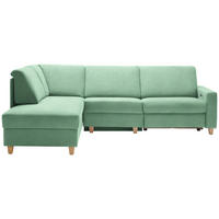 ECKSOFA in Flachgewebe Mintgrün  203/261 cm  - Eichefarben/Mintgrün, KONVENTIONELL, Holz/Textil (203/261cm) - Sedda