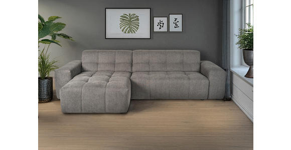 ECKSOFA Dunkelgrau Webstoff  - Dunkelgrau/Schwarz, KONVENTIONELL, Kunststoff/Textil (301/160cm) - Carryhome