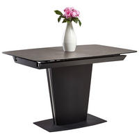 ÉTKEZŐASZTAL - fekete/szürke, Modern, faalapú anyag/Üveg (120-160/85/76cm) - Novel