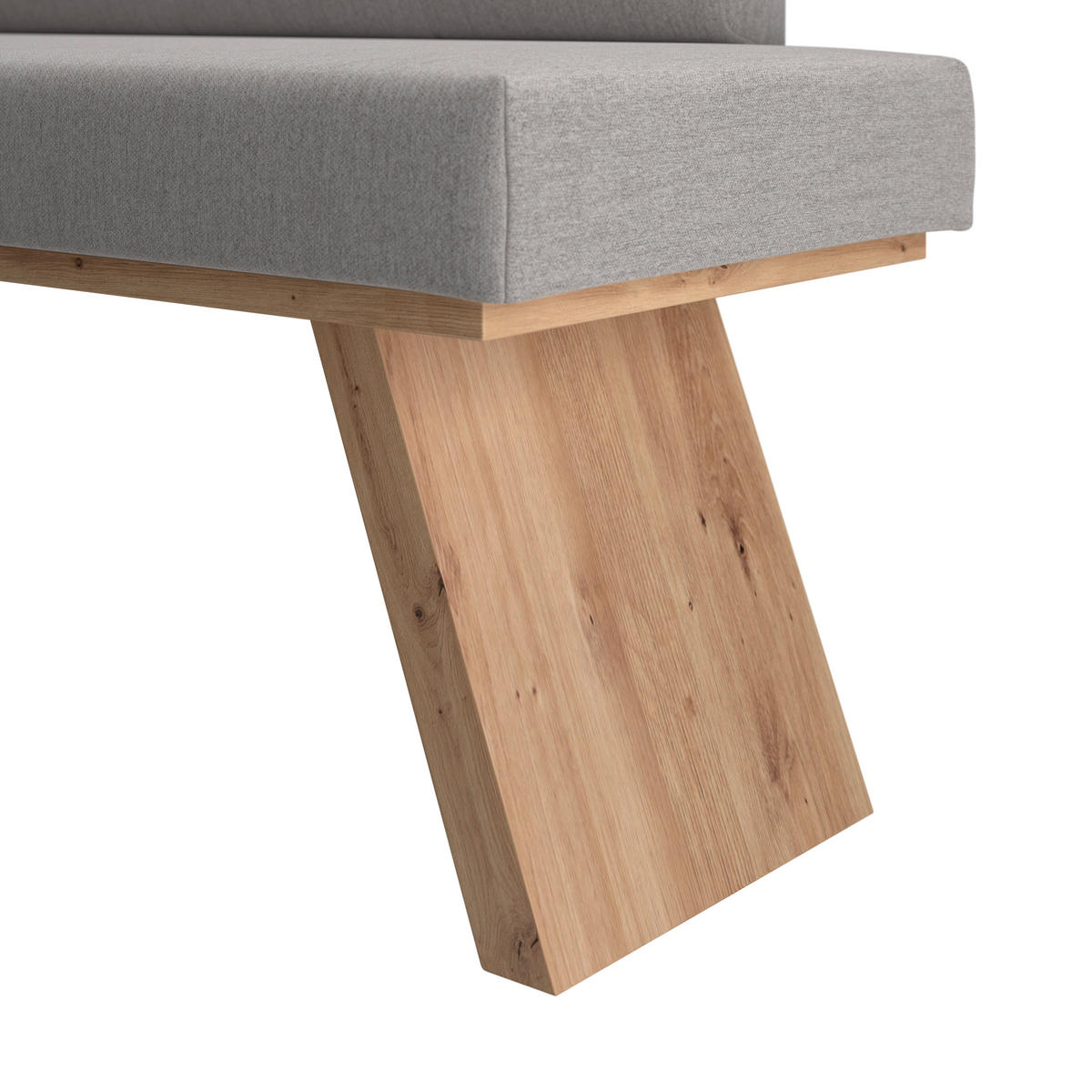 ECKBANK 150/185 cm Webstoff Hellgrau   - Eichefarben/Hellgrau, KONVENTIONELL, Textil (150/185cm) - Livetastic