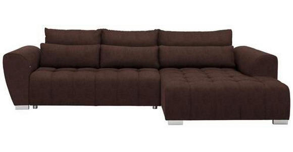 ECKSOFA in Webstoff Braun  - Silberfarben/Braun, MODERN, Kunststoff/Textil (304/218cm) - Carryhome