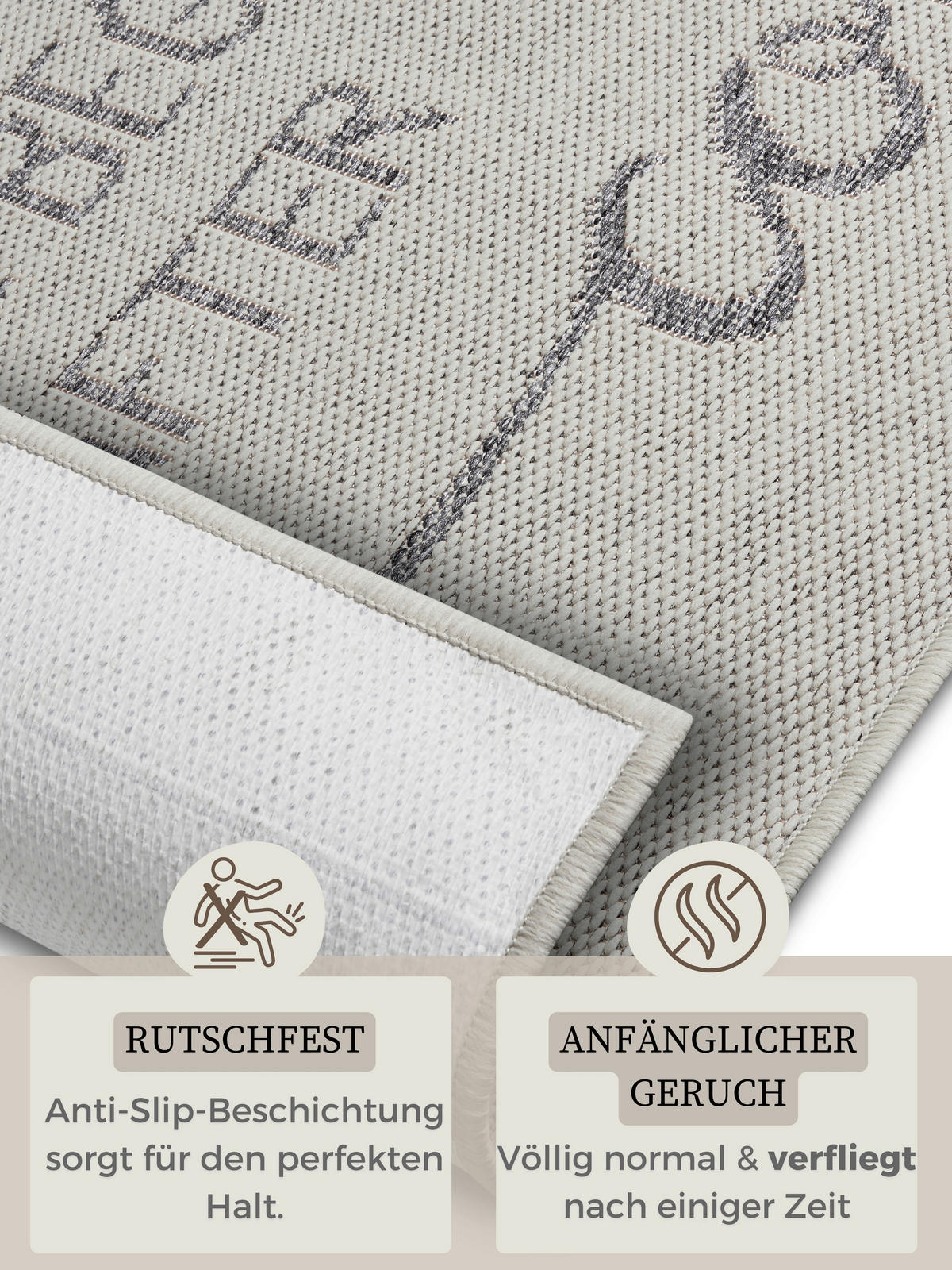 Sehenswert: Küchenläufer (rech 62/150 cm Cucina Creme, Hellgrau  - Creme/Hellgrau, Design, Kunststoff (62/150cm)