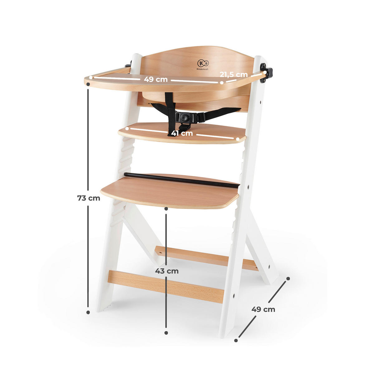 HOCHSTUHL Enock Weiß, Buchefarben White and Wood  - Buchefarben/Weiß, Basics, Holz (49/73/49cm) - kinderkraft