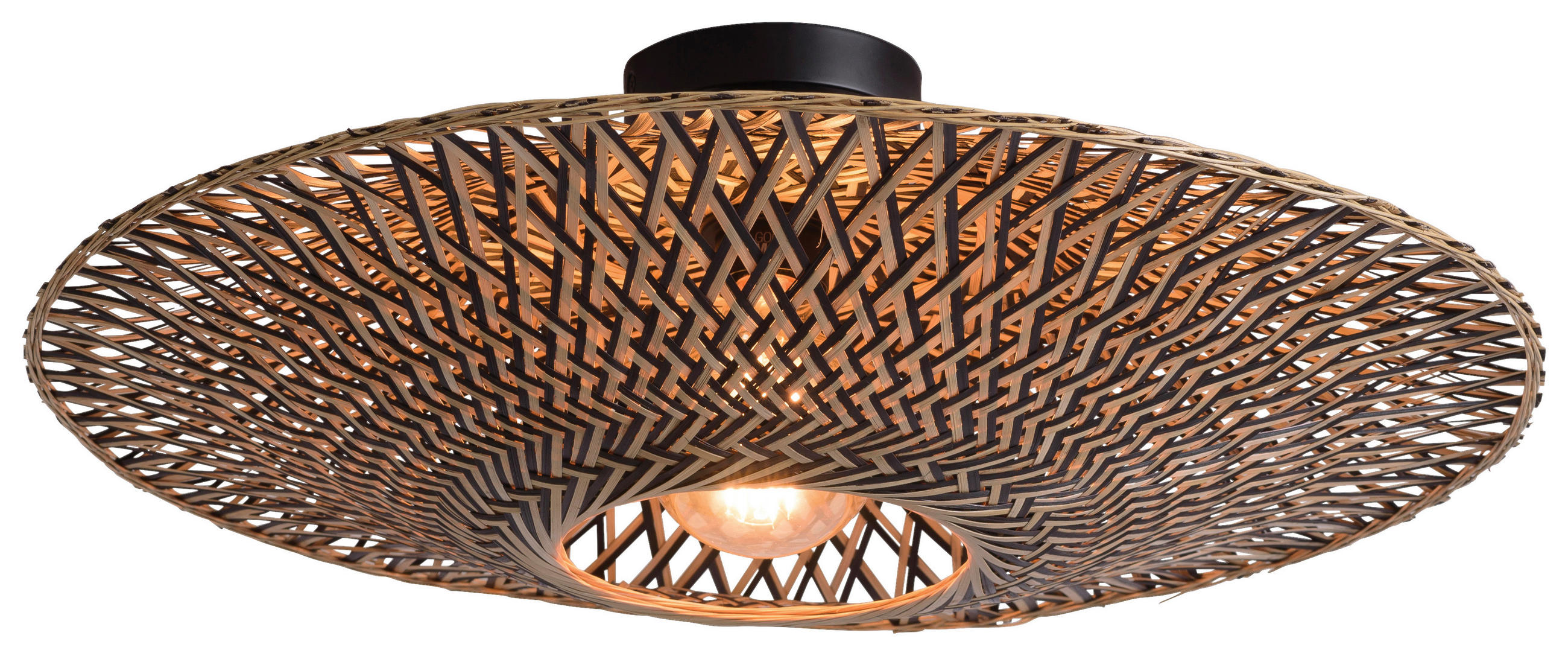 TAKLAMPA GOOD&MOJO 60/15 cm  - ljusbrun/svart, Natur, metall/naturmaterial (60/15cm) - Good & Mojo