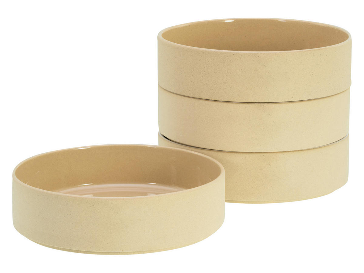 PASTATELLERSET Steinzeug 4-teilig Futuro  - Beige, Basics, Keramik (20/20/25cm) - Creatable
