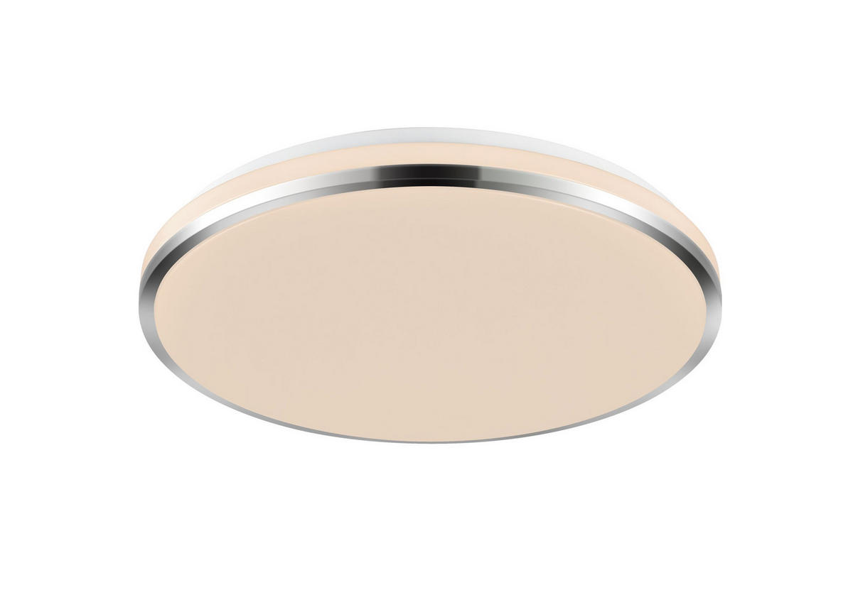 LED MENNYEZETI LÁMPA - króm/fehér, Lifestyle, műanyag/fém (45/6,5cm) - Novel