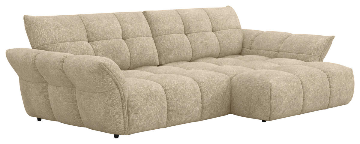 SAROKKANAPÉ textil bézs  - bézs/fekete, Design, műanyag/textil (312/177cm) - Welnova