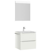BADEZIMMER  in 61 cm  - Edelstahlfarben/Weiß, MODERN, Holzwerkstoff/Stein (61cm) - Nobilia