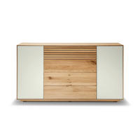 SIDEBOARD 158/83/45 cm  - Kaschmir/Eichefarben, KONVENTIONELL, Glas/Holz (158/83/45cm) - Linea Natura