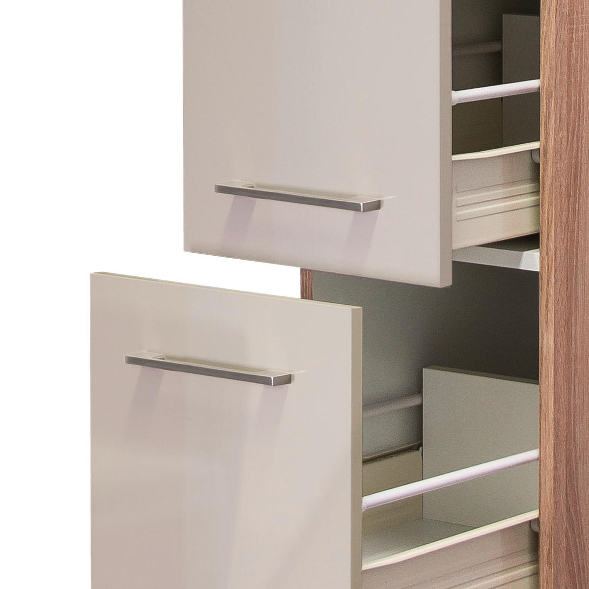 APOTHEKERSCHRANK 30/200/57 cm  in Kaschmir  - Kaschmir/Edelstahlfarben, MODERN, Holzwerkstoff/Metall (30/200/57cm) - FlexWell