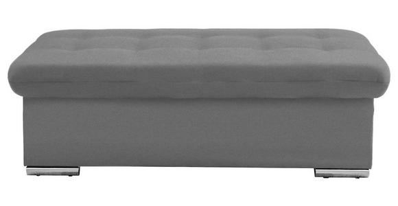 HOCKER Flachgewebe Hellgrau  - Silberfarben/Hellgrau, Design, Textil/Metall (137/43/74cm) - Cantus