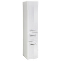 HOCHSCHRANK 35/168/42,4 cm  - Chromfarben/Weiß Hochglanz, MODERN, Holzwerkstoff/Metall (35/168/42,4cm) - Sadena