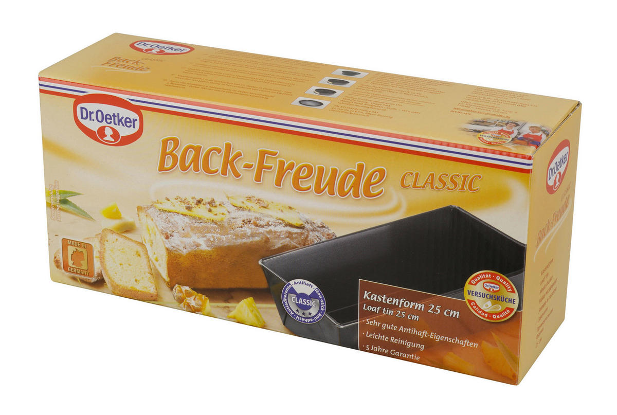 KASTENFORM  - Schwarz, Basics, Metall (25cm) - Dr.Oetker