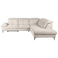 ECKSOFA Beige Webstoff  - Beige/Schwarz, KONVENTIONELL, Textil/Metall (288/225cm) - Carryhome