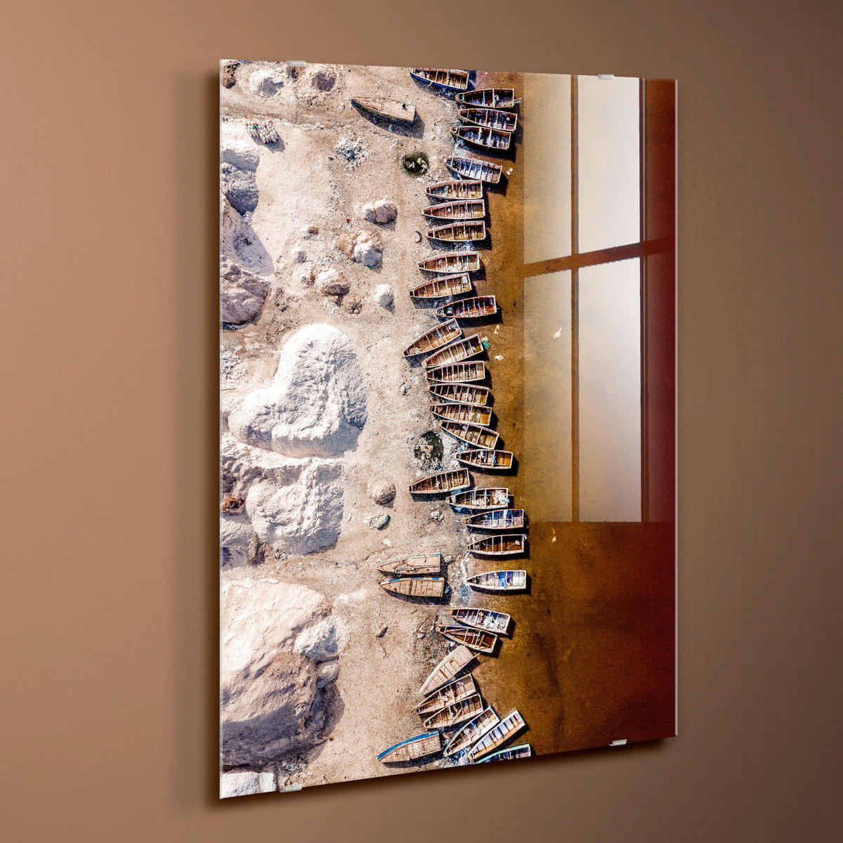 GLASBILD Landschaft & Natur, Abstraktes 120/80 cm  - Multicolor, Basics, Glas/Papier (120/80cm)