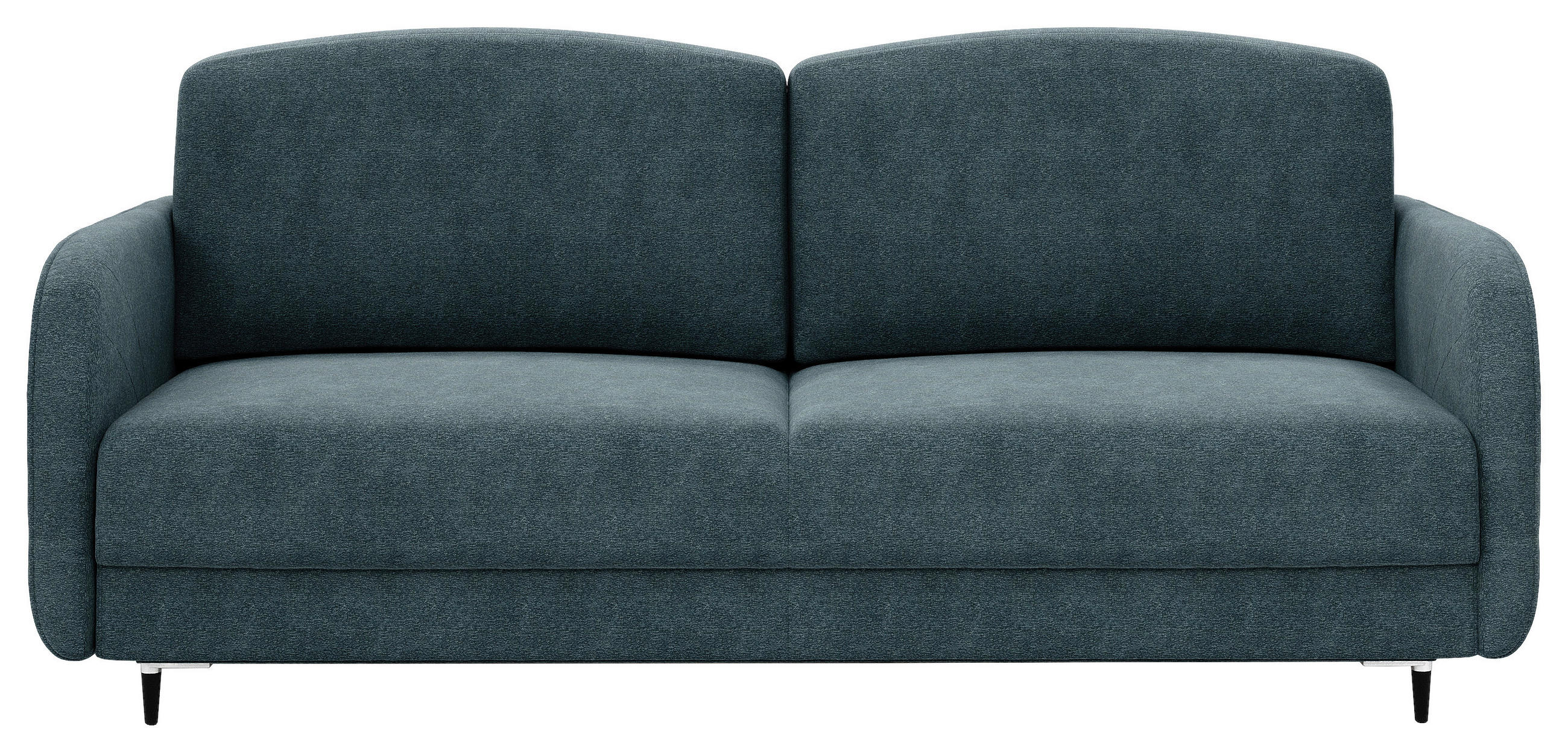 SCHLAFSOFA Chenille Dunkelblau  inkl. Rückenkissen, Bettkasten, Schlaffunktion, Rücken echt  - Schwarz/Dunkelblau, KONVENTIONELL, Textil/Metall (215/95/85cm) - Milino