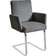 ARMLEHNSTUHL  in Stahl Chenille  - Blau/Chromfarben, Design, Textil/Metall (60/92/60cm) - Dieter Knoll