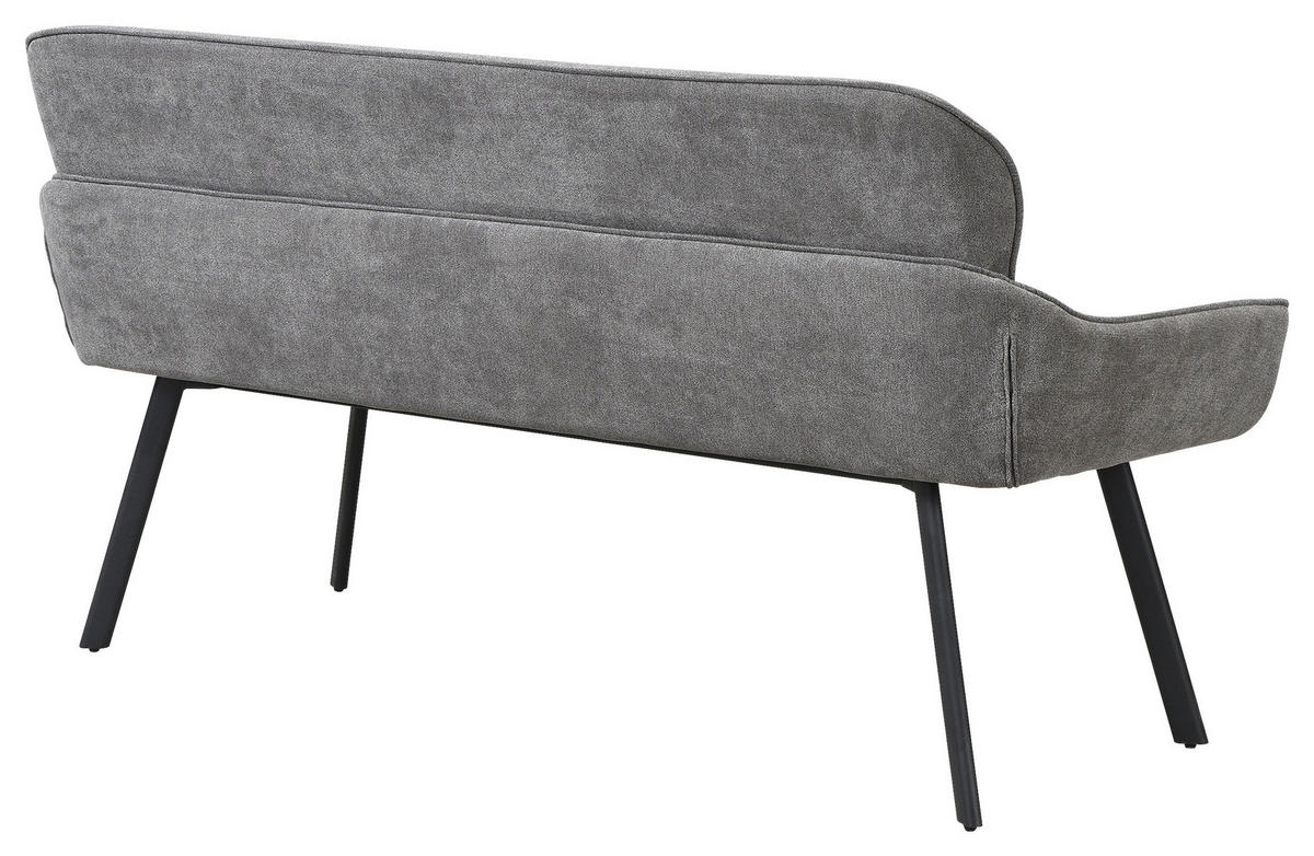 SITZBANK 160/90/62 cm Schwarz, Dunkelgrau  - Dunkelgrau/Schwarz, MODERN, Metall (160/90/62cm) - MID.YOU
