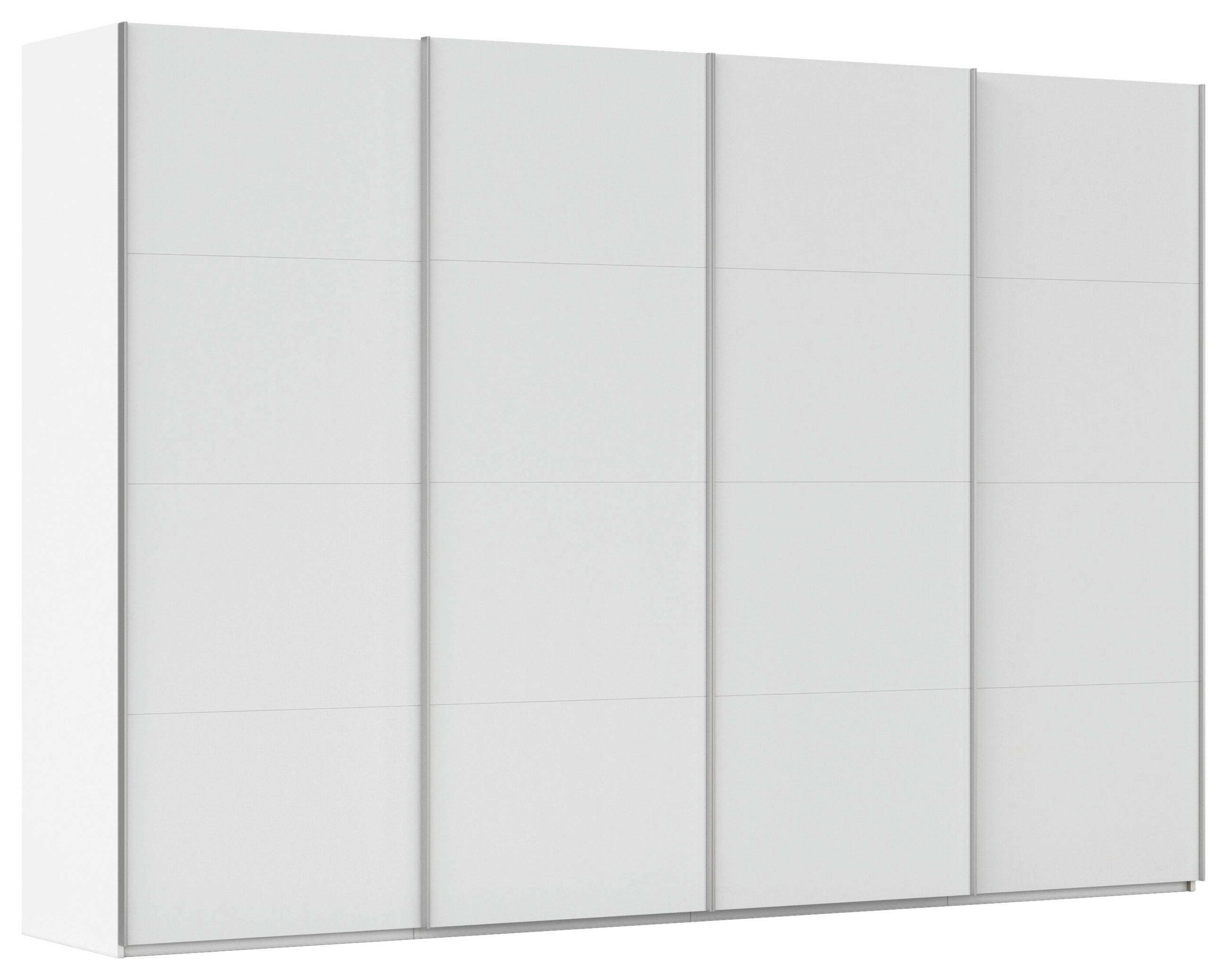 SCHWEBETÜRENSCHRANK 322/236/68 cm 4-türig Weiß  - Alufarben/Weiß, Basics, Holzwerkstoff/Metall (322/236/68cm) - Novel