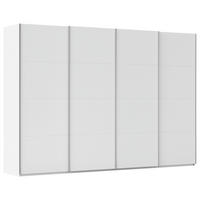 SCHWEBETÜRENSCHRANK 322/236/68 cm 4-türig Weiß  - Alufarben/Weiß, Basics, Holzwerkstoff/Metall (322/236/68cm) - Novel