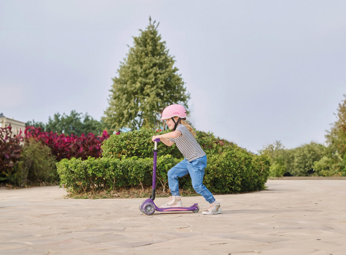 KINDERSCOOTER PRIMO FOLDABLE PLUS LIGHTS  - Hellrosa/Lila, LIFESTYLE, Kunststoff (57,5/28/82,5cm) - GLOBBER