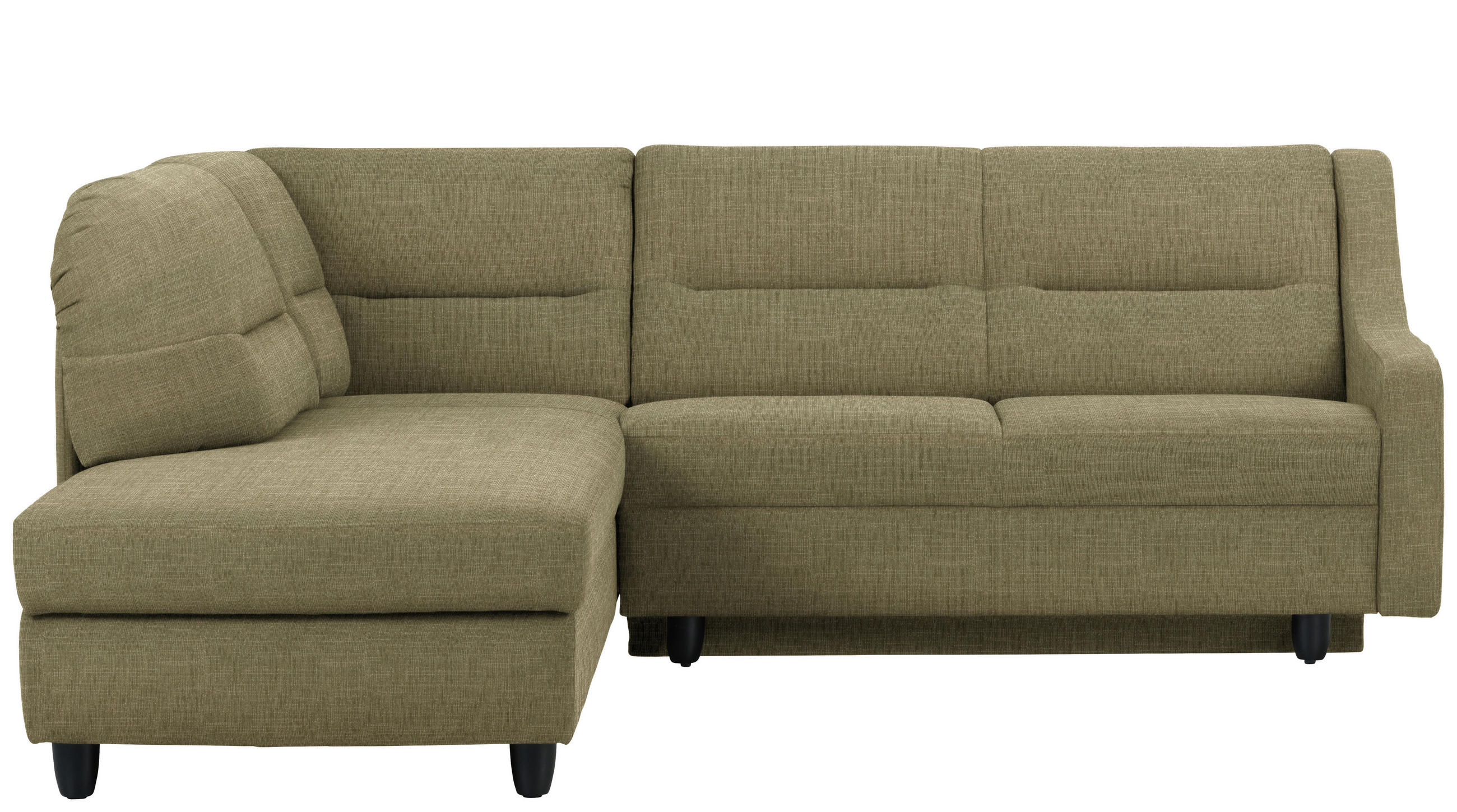 ECKSOFA in Chenille Olivgrün  208/226 cm  - Schwarz/Olivgrün, KONVENTIONELL, Textil (208/226cm) - Sedda
