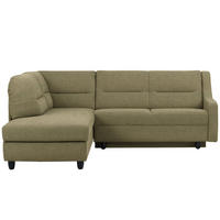 ECKSOFA in Chenille Olivgrün  208/226 cm  - Schwarz/Olivgrün, KONVENTIONELL, Textil (208/226cm) - Sedda