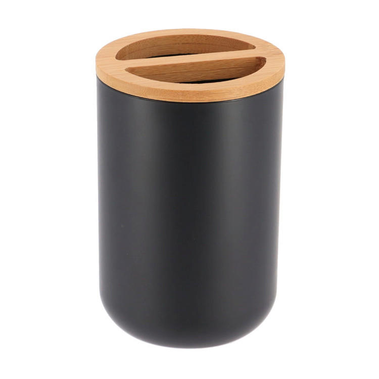 DRŽAČ ČETKICA ZA ZUBE  crna  drvo, plastika  TENDANCE  - crna, Basics, drvo/plastika (7,2/11/0,1cm) - Homeware