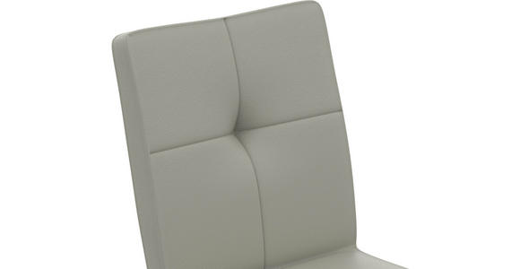 STUHL  Lederauswahl, Sitzfläche 180° drehbar  Echtleder  - Hellgrau, Design, Leder/Metall (45/96/58cm) - Moderano