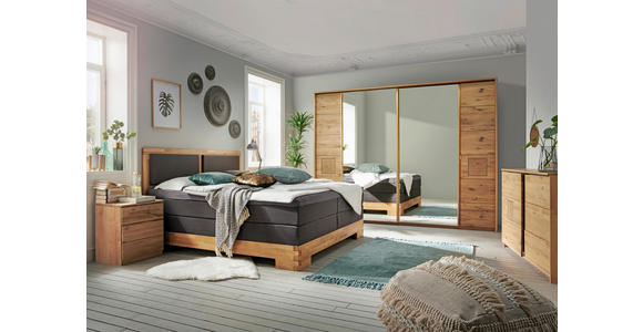 BOXSPRINGBETT 180/200 cm  in Braun, Eichefarben  - Eichefarben/Braun, Natur, Holz/Textil (180/200cm) - Linea Natura
